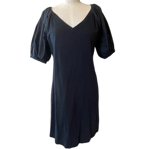 ❤️ Anthropologie x Maeve ‘Annika’ Black Puff Sleeve Sheath Dress - Picture 5 of 12